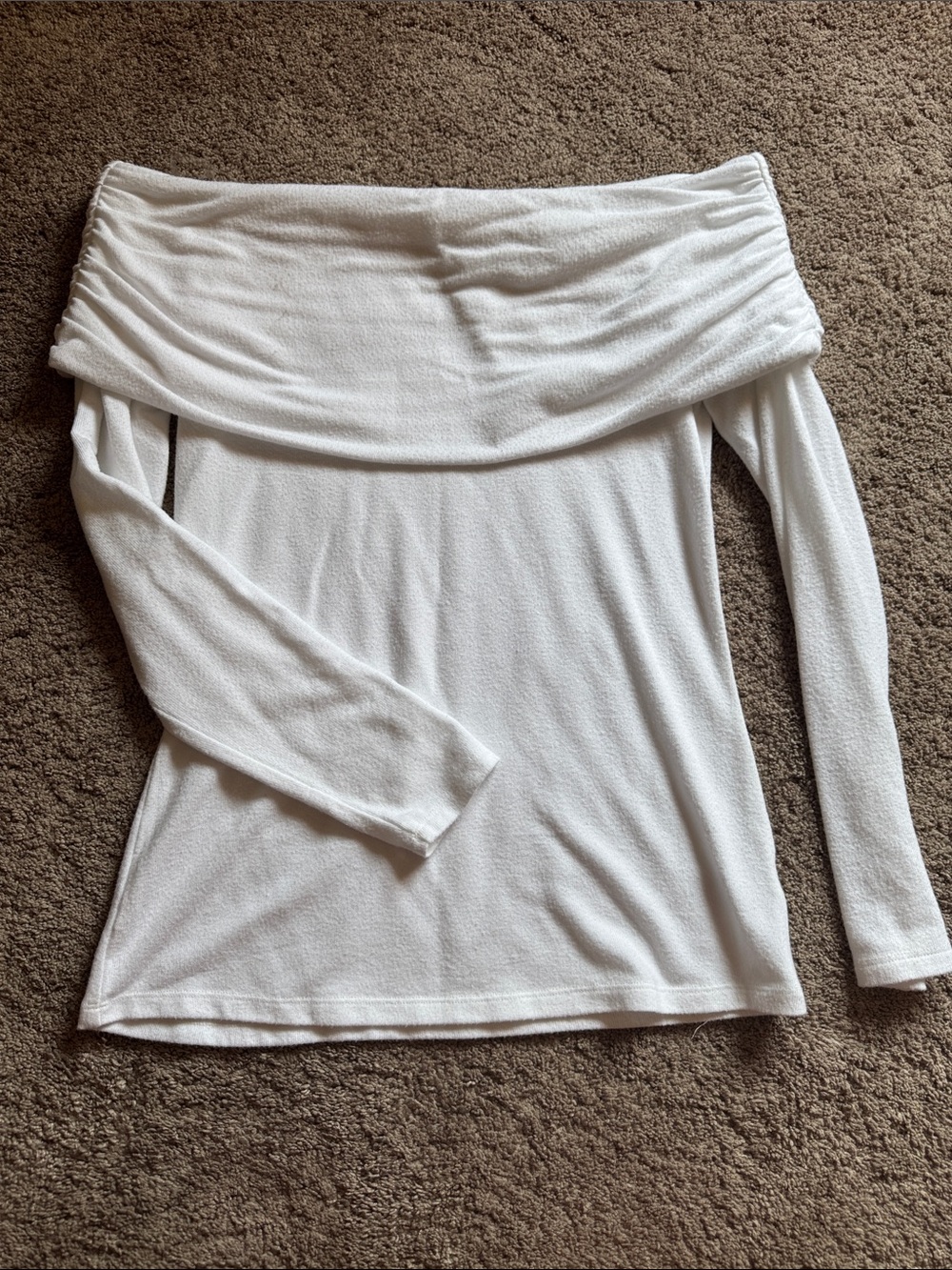 a.n.a Off-the-Shoulder Long Sleeve Top in White